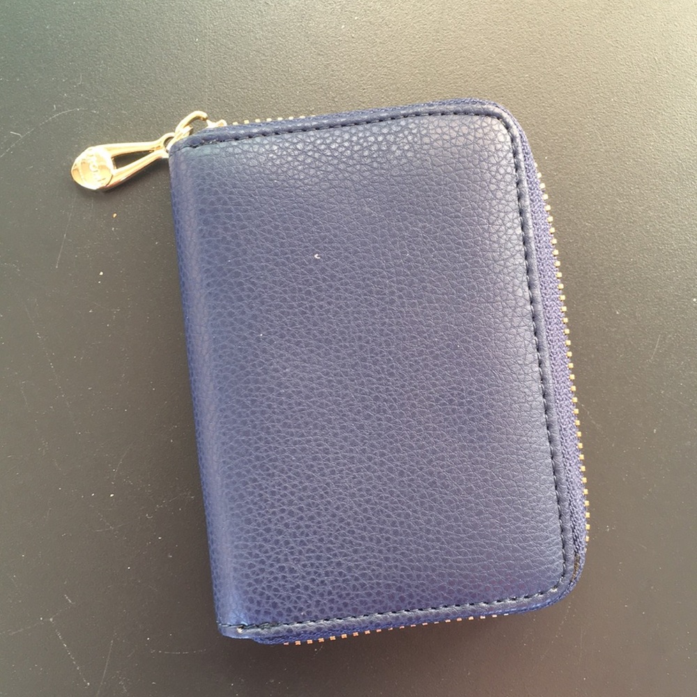 FROMb Designs Small Navy Leather Zip Wallet